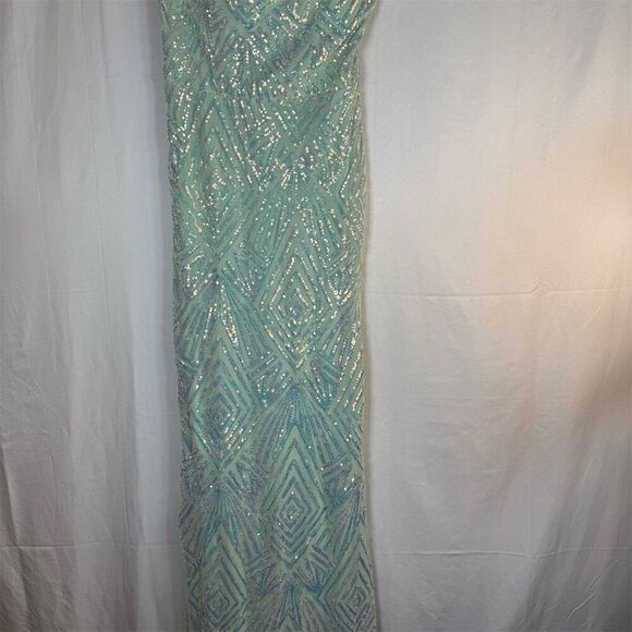 Speechless Dresses & Skirts - Speechless Womens Strapless Gown Size 11 Mint Green Sequin Maxi Prom Formal